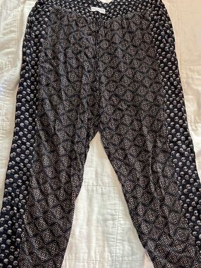 Michael Stars Black and Cream Printed Pants